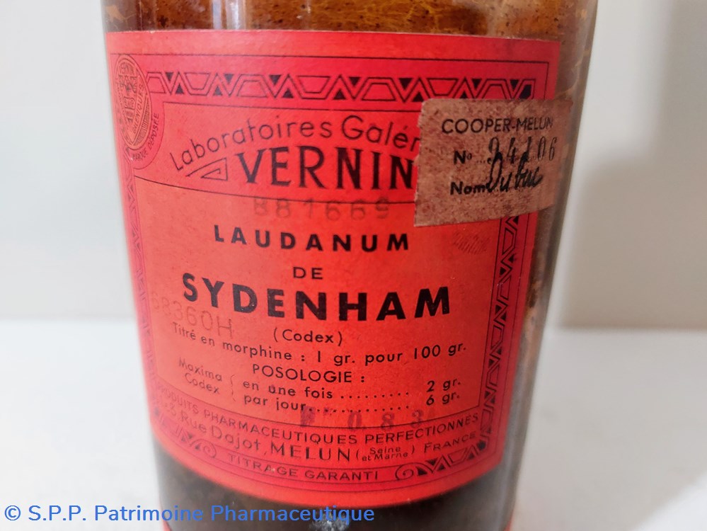 LAUDANUM de SYDENHAM - VERNIN 2 science pharmacie laudanum de sydenham vernin
