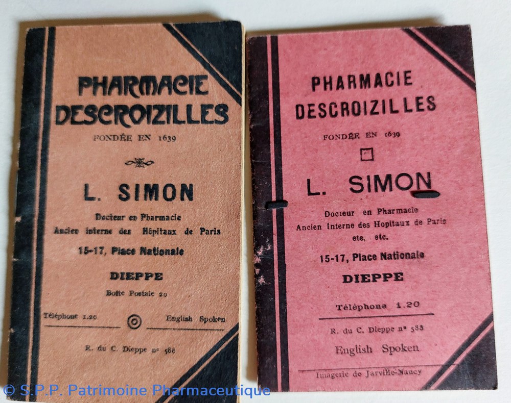 Carnet Pharmacie DESCROIZILLES Dieppe objets publicitaires carnet pharmacie descroizilles dieppe