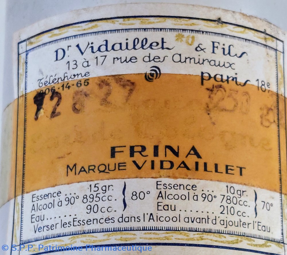 science pharmacie frina essences marque vidaillet bidon aluminium