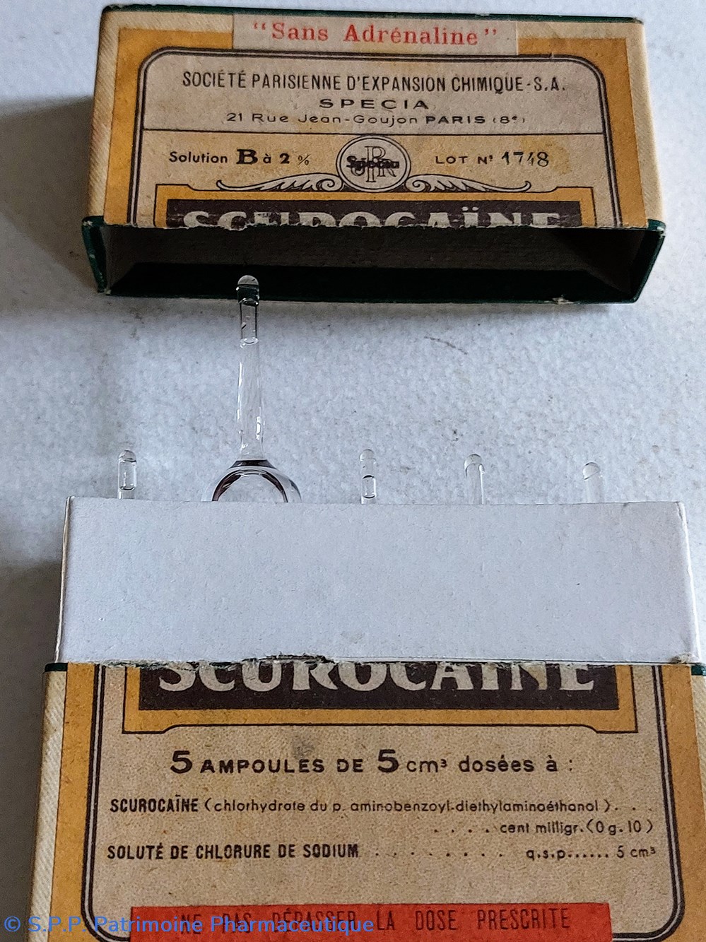 science pharmacie scurocaine 5 ampoules sur 5 specia