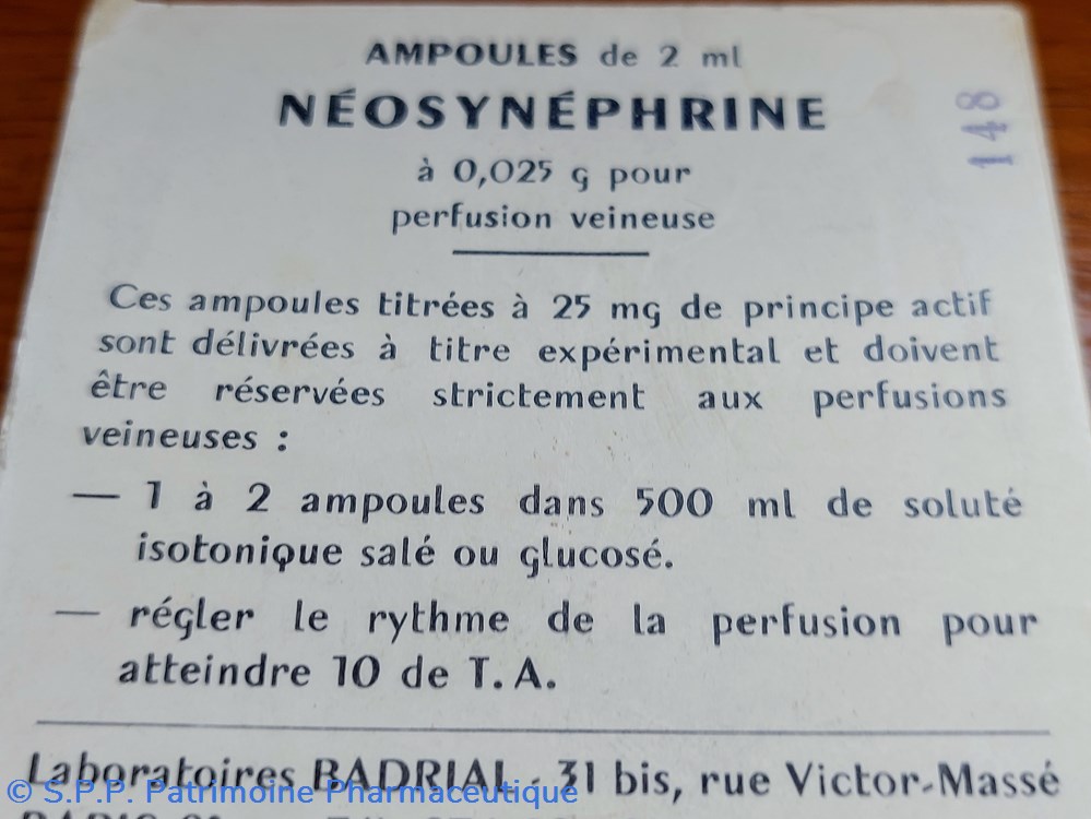 science pharmacie ampoules de neosynephrine badrial