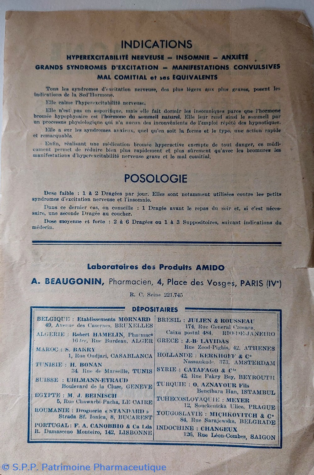 documents anciens sed hormone info produit