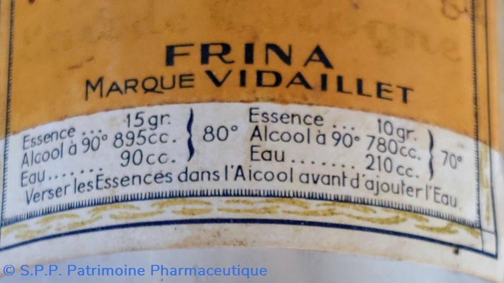 science pharmacie frina essences marque vidaillet bidon aluminium