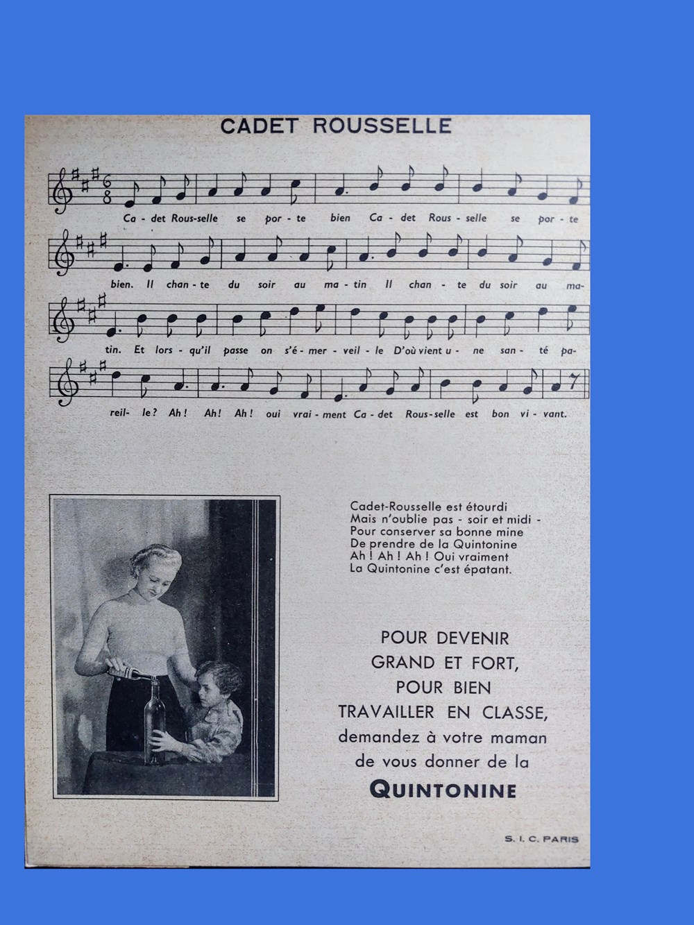 QUINTONINE Protège- cahier " Cadet Rousselle" 4 science pharmacie quintonine protege cahier cadet rousselle