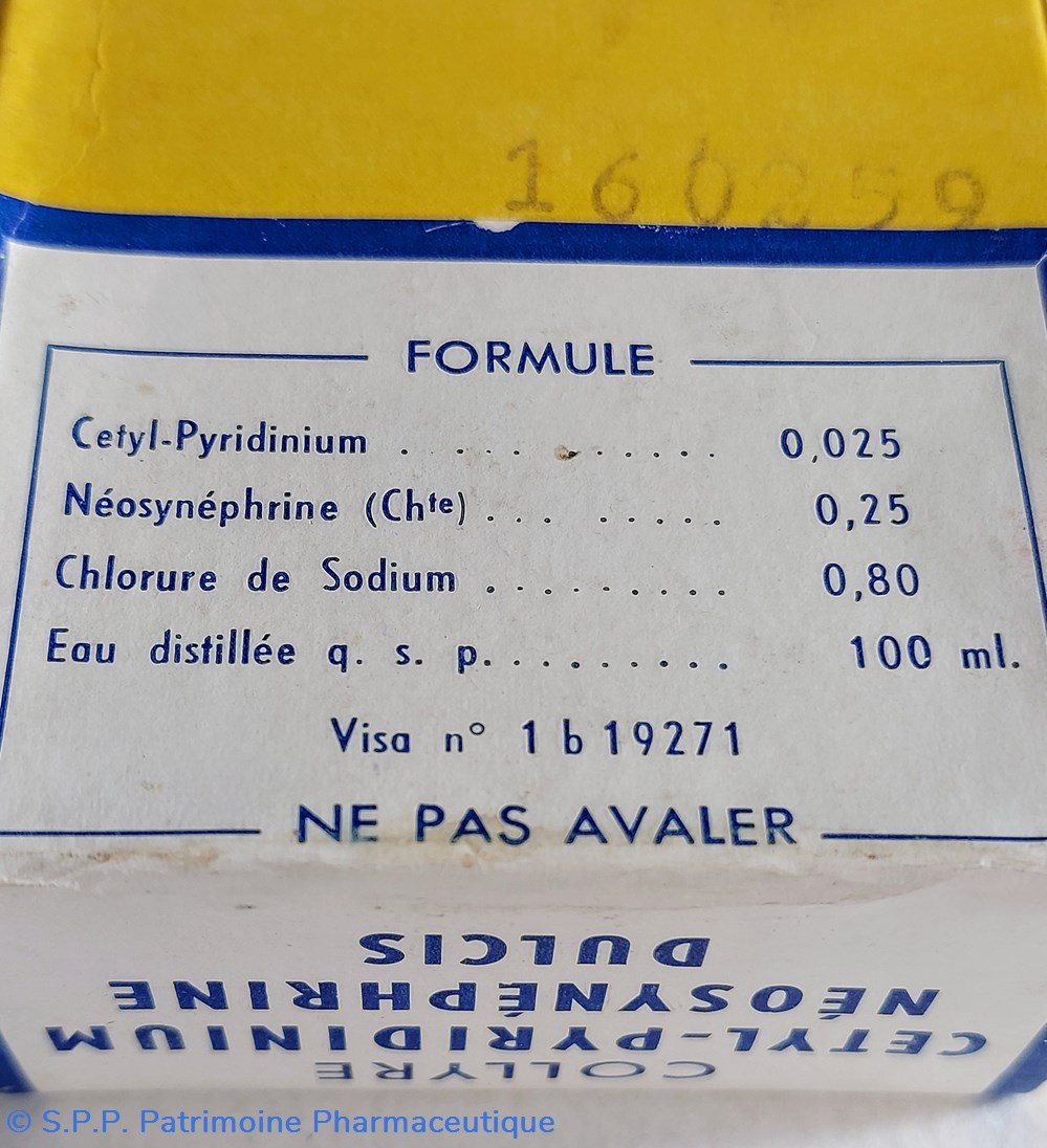 COLLYRE CETYL- PYRIDINIUM NÉOSYNÉPHRINE DULCIS 2 science pharmacie collyre cetyl pyridinium neosynephrine dulcis