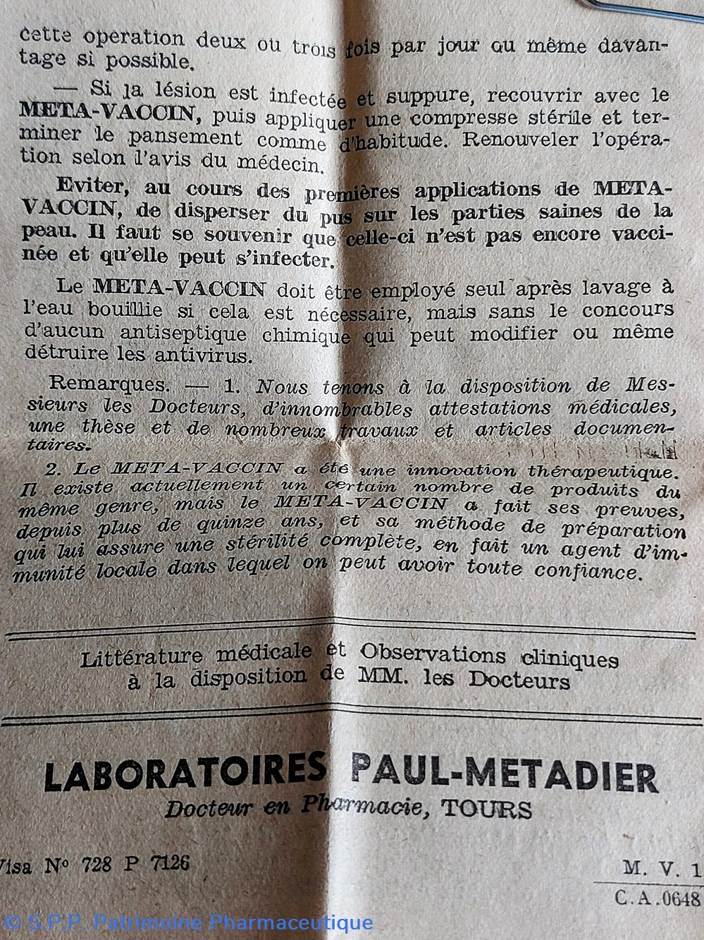 science pharmacie meta vaccin pour pansements de plaies