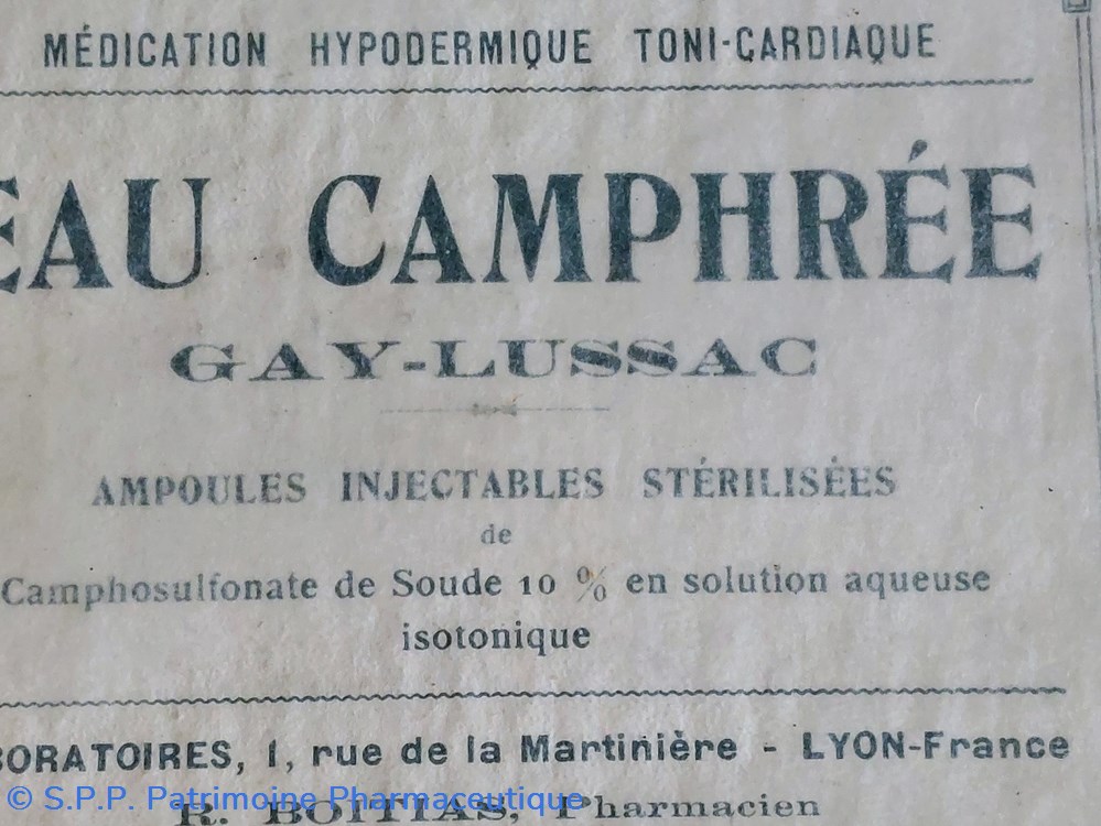 science eau camphree gay lussac ampoules