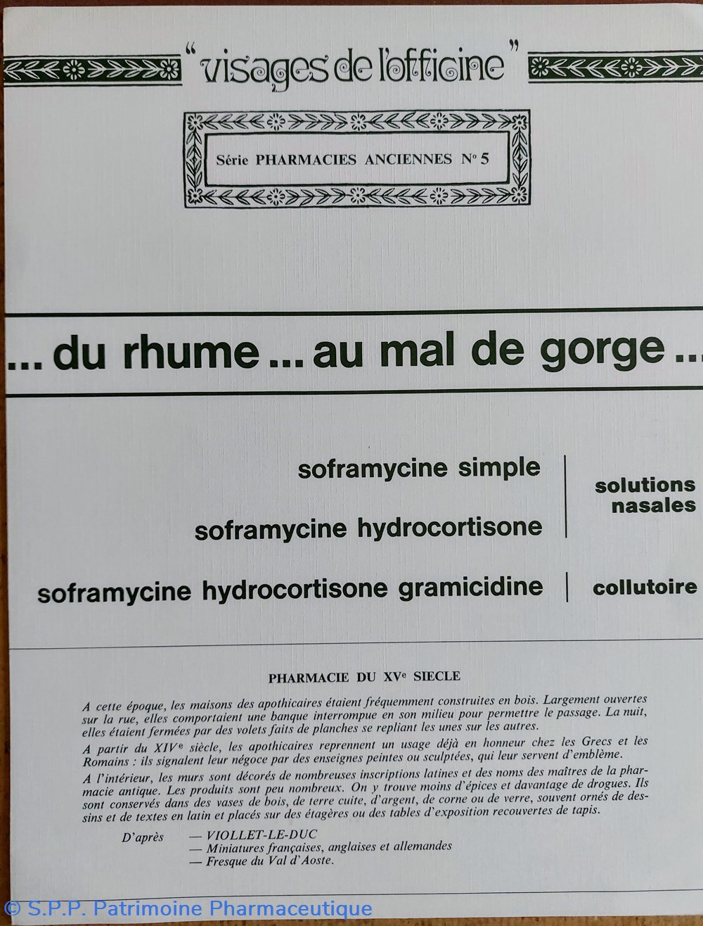 Pharmacie du XV siècle / Lab ROUSSEL n5 4 science pharmacie du xv siecle lab roussel n5