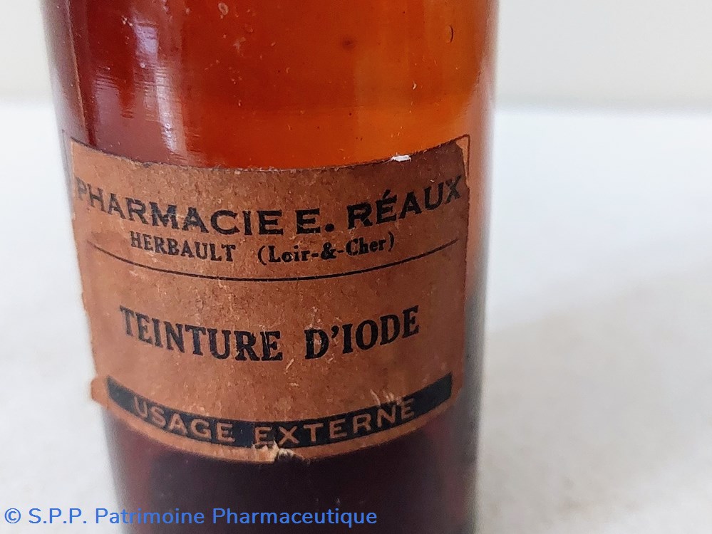 Flacon 11cm verre ambré " Teinture d'iode" 2 science pharmacie flacon 11cm verre ambre teinture iode