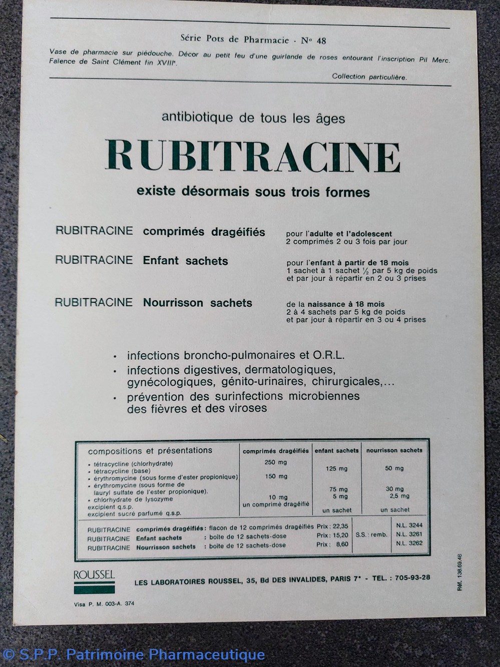 ROUSSEL N°48 Vase de Pharmacie - St Clément XVIII 2 objets publicitaires roussel n 48 vase de pharmacie st clement xviii