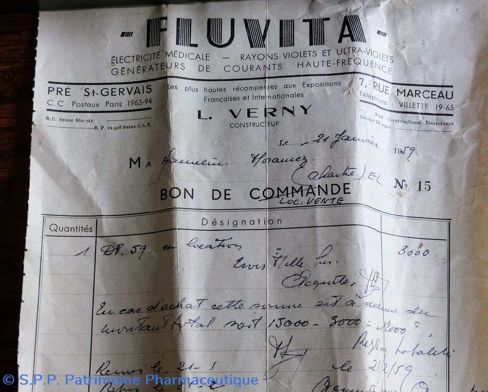 Matériel technique GALVANOTHERAPIE 7 science pharmacie materiel technique galvanotherapie