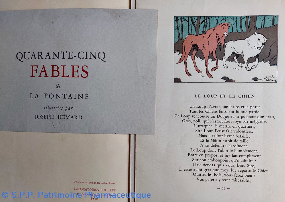 Bismuth TULASNE / Fables de La Fontaine 5 objets publicitaires bismuth tulasne fables de la fontaine
