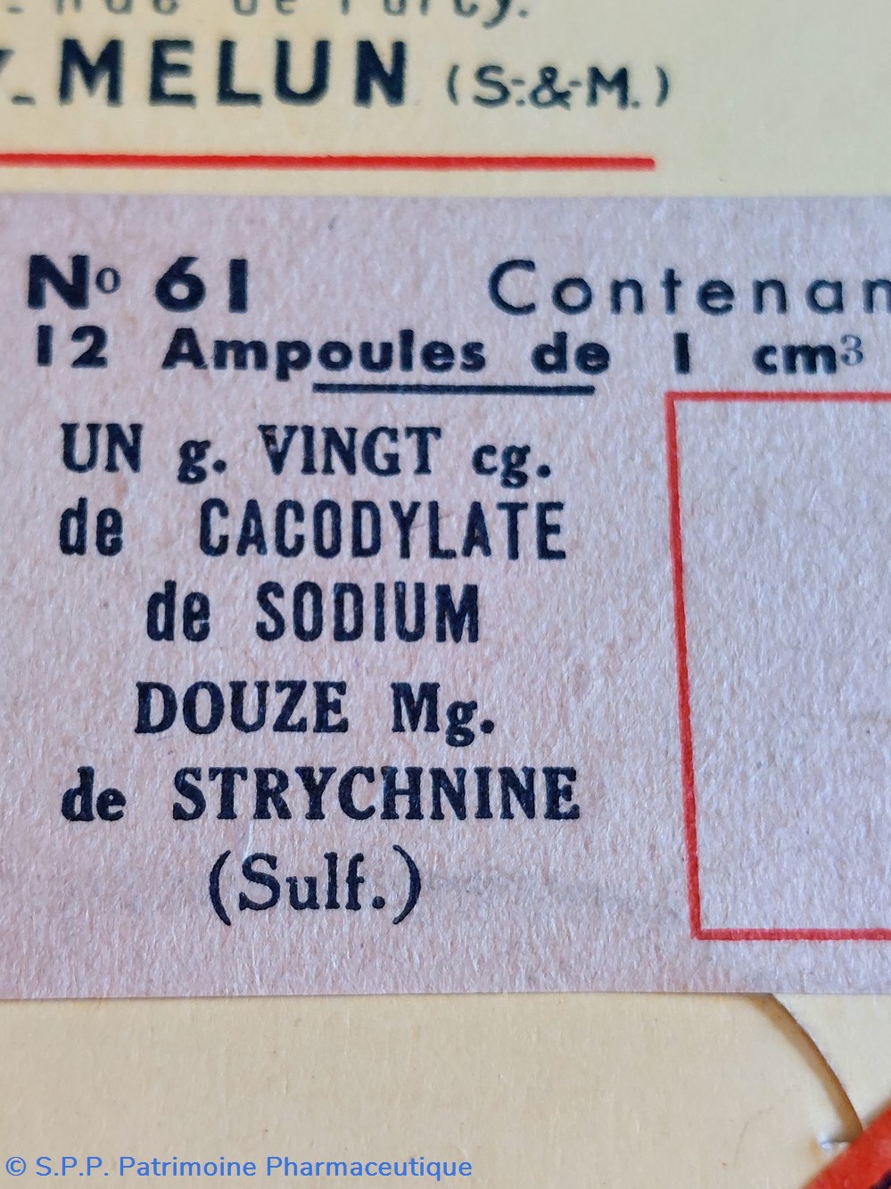 CACODYLATE de Sodium + STRYCHNINE amp. 3 science pharmacie cacodylate de sodium strychnine amp