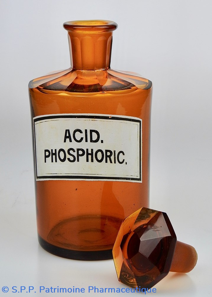 science flacon de pharmacie en verre ambre moyen modele a etiquette blanche et noire