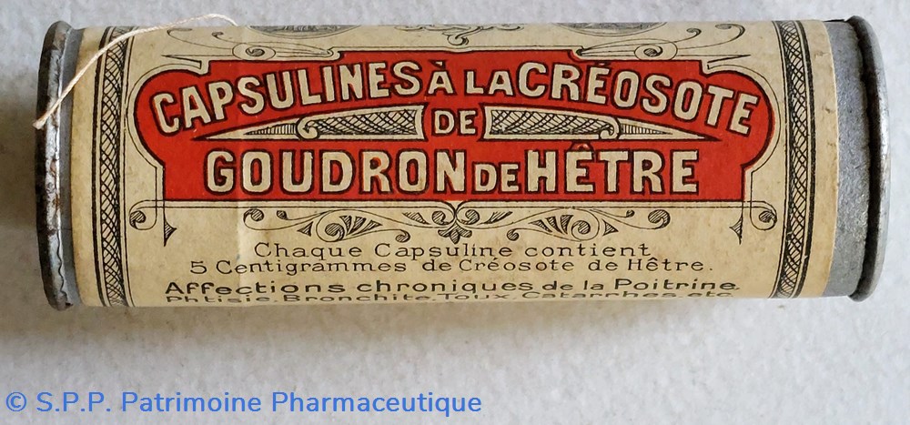 CAPSULINES à la CREOSOTE de goudron de Hêtre. science pharmacie capsulines a la creosote de goudron de hetre