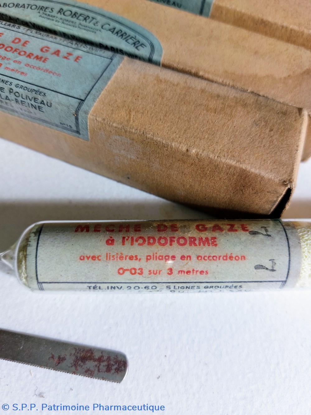 MÈCHE DE GAZE à l'iodoforme 0,03 * 3 mètres 4 science pharmacie meche de gaze a iodoforme 0 03 3 metres