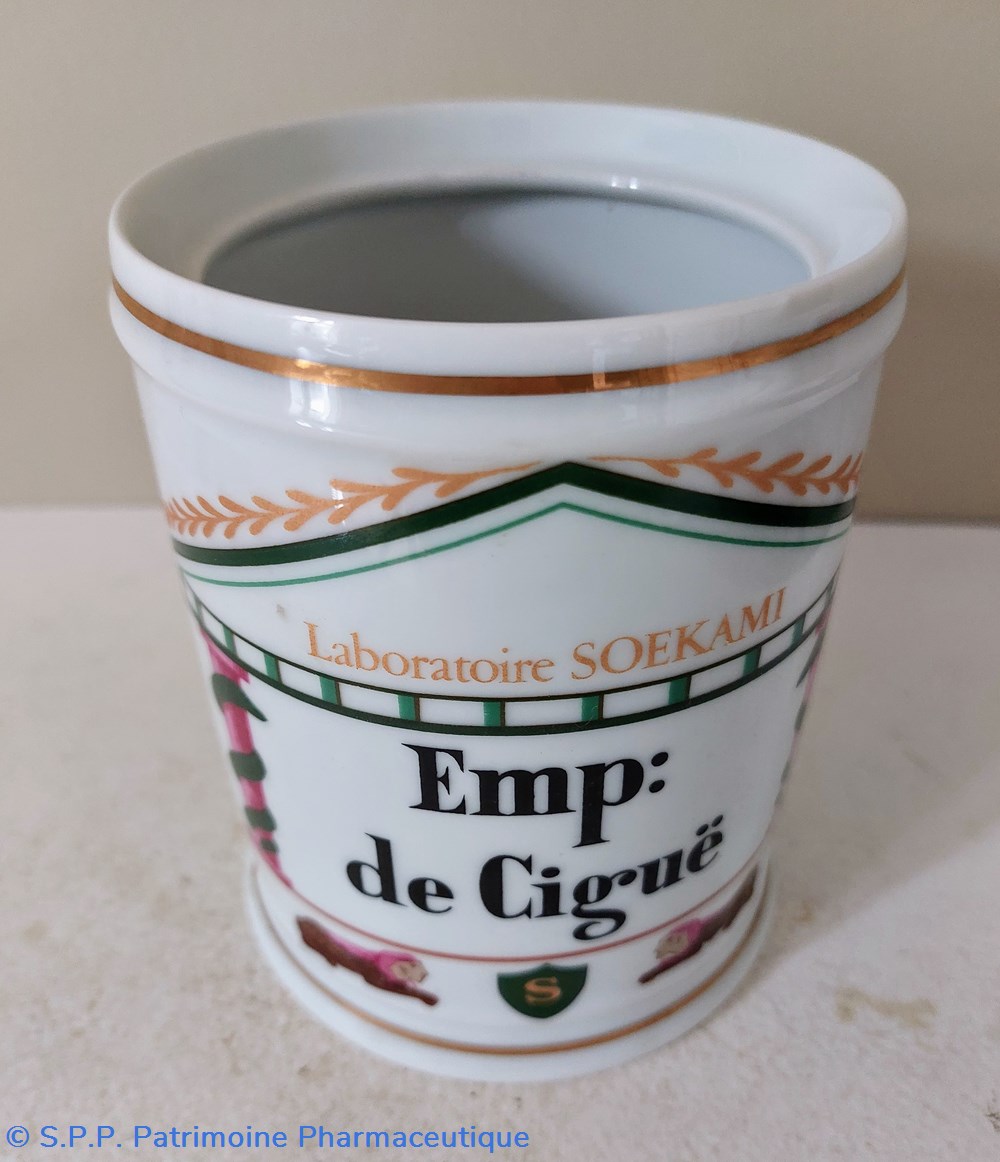 science pharmacie pot a onguent emp de cigue porcelaine