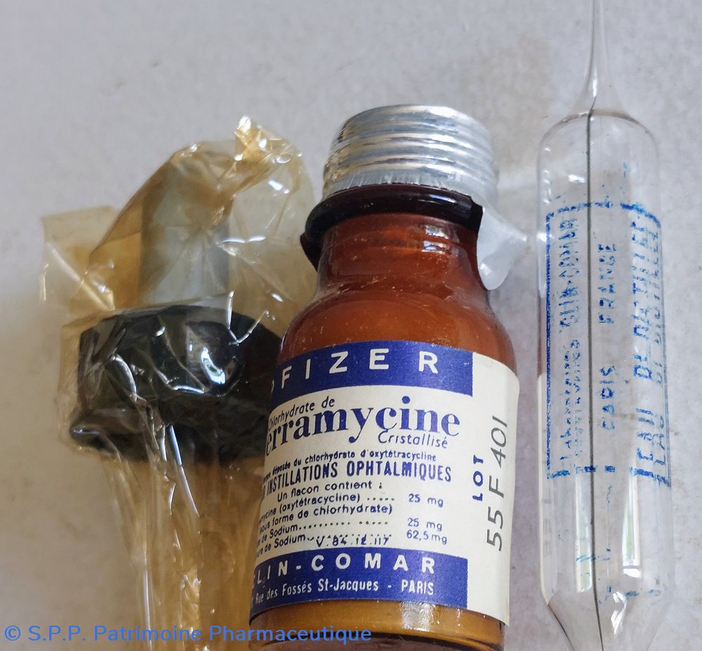 TERRAMYCINE ( Chlorhydrate) CLIN COMAR 3 science pharmacie terramycine chlorhydrate clin comar