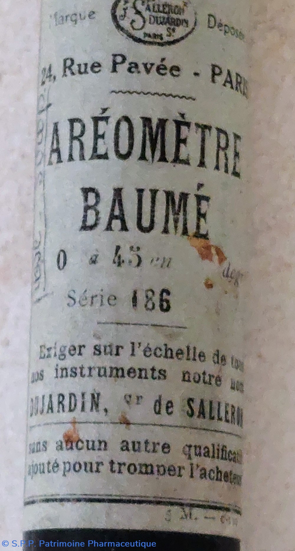 science pharmacie areometre baume pese sirops