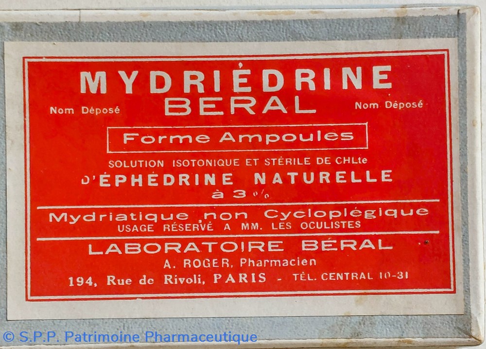 MYDRIÉDRINE BERAL (1) ampoules Collyre science pharmacie mydriedrine beral 1 ampoules collyre