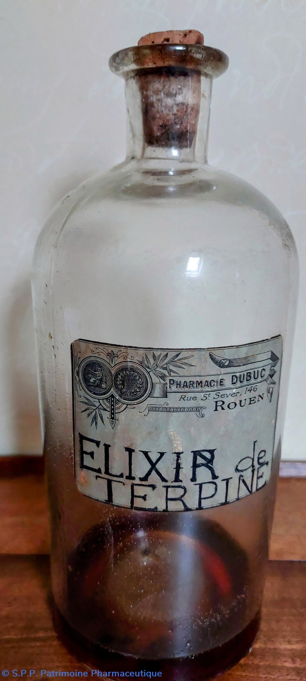 Élixir de Terpine/ Gros Flacon en verre science pharmacie elixir de terpine gros flacon en verre