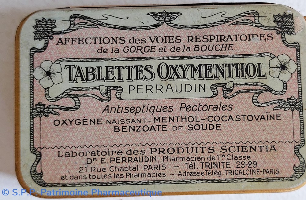 TABLETTES OXYMENTHOL PERRAUDIN science tablettes oxymenthol perraudin