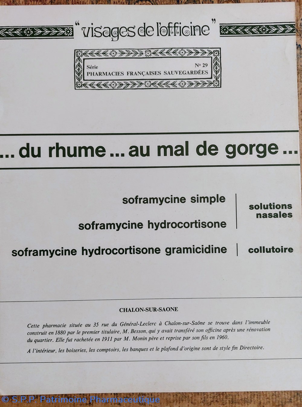 Pharmacie Chalon - Saône / Lab ROUSSEL n29 4 science pharmacie chalon saone lab roussel n29