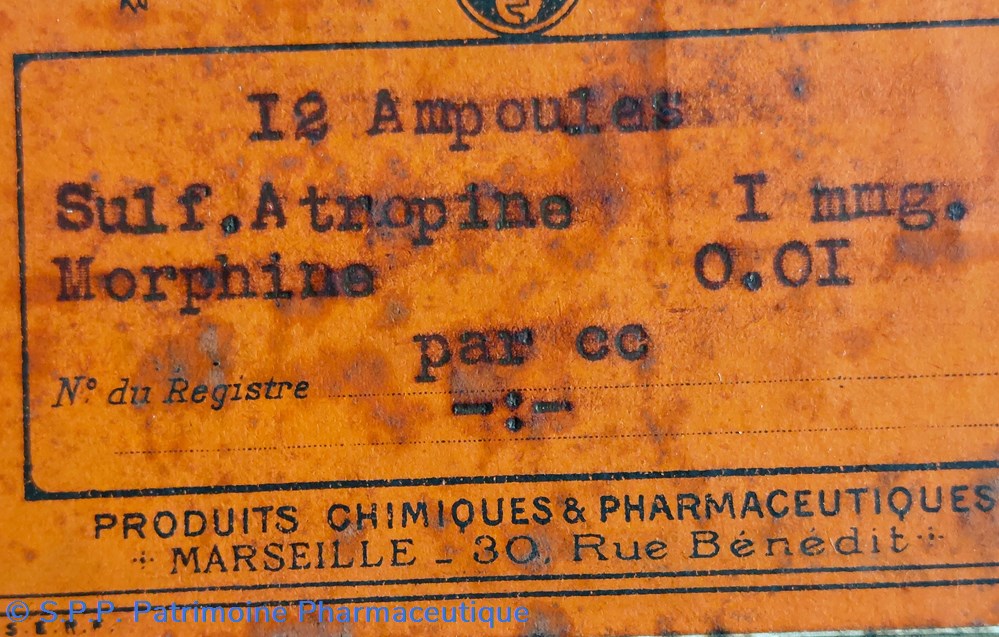 AMPOULES (12) Sulf. ATROPINE et MORPHINE 3 science pharmacie ampoules 12 sulf atropine et morphine