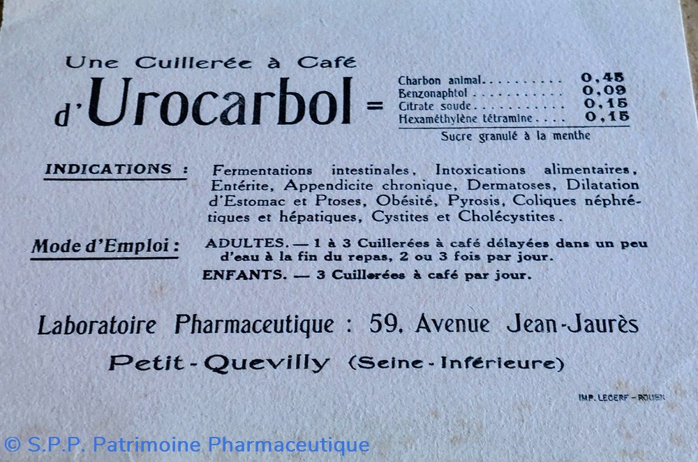 UROCARBOL. / Charbon animal 2 science pharmacie urocarbol charbon animal