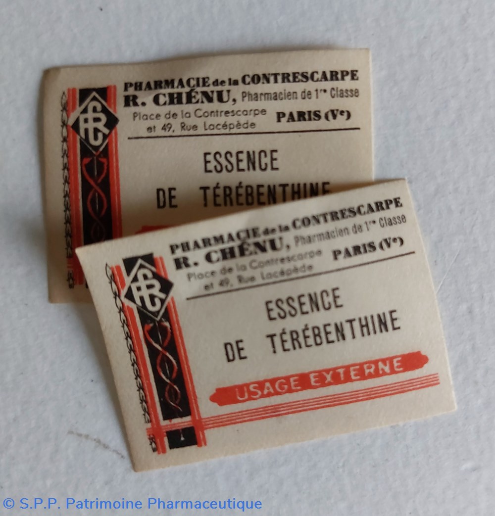 Étiquettes Pharmacie de La CONTRESCARPE 6 science etiquettes pharmacie de la contrescarpe