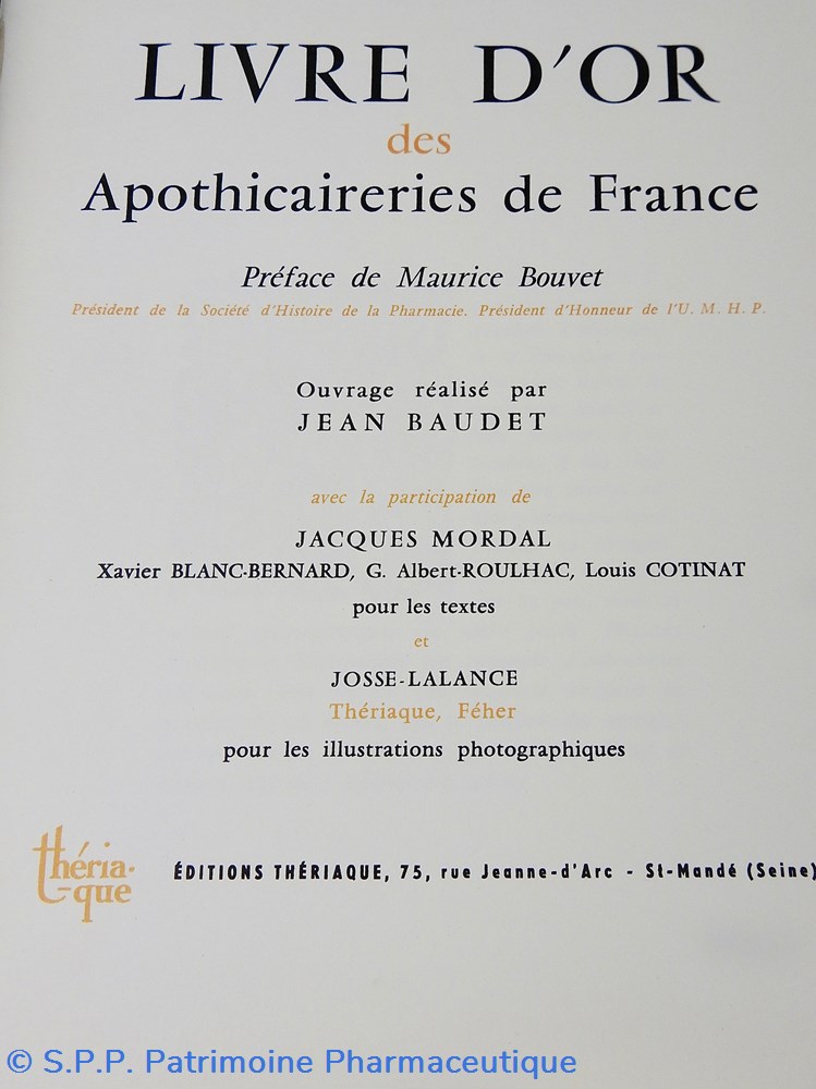 science pharmacie livre or des apothicaireries de france par jean baudet