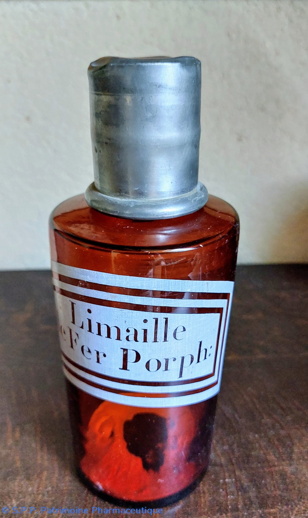 science pharmacie sn limaille de fer porph bouteille verre ambre