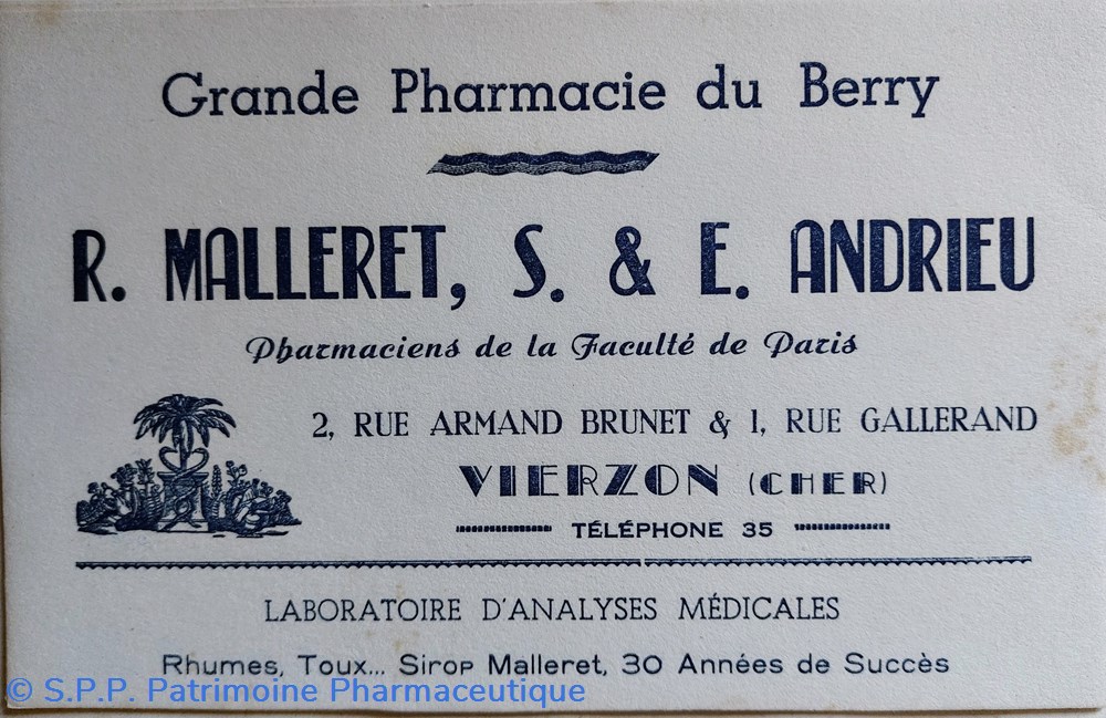 science grande pharmacie du berry a vierzon r malleret s et e andrieu