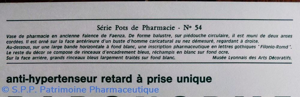 ROUSSEL N°54 Vase Faenza " Filonio- Romd: " 4 science pharmacie roussel n 54 vase faenza filonio romd