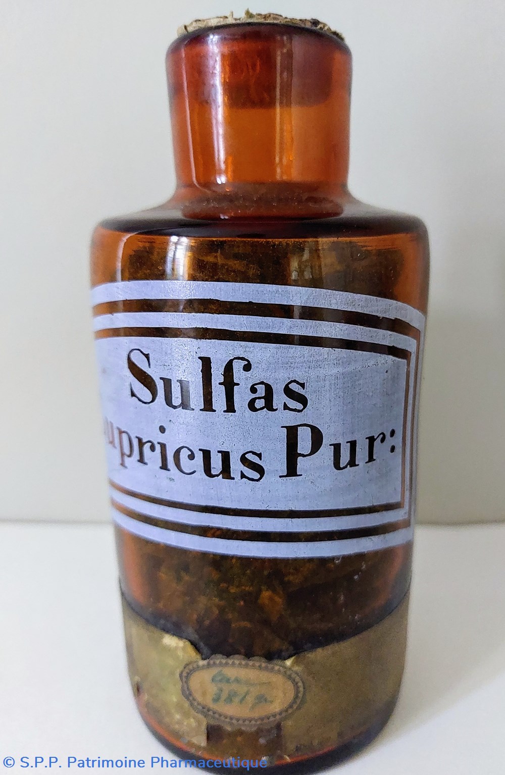 science pharmacie sulfas cupricus pur verre ambre
