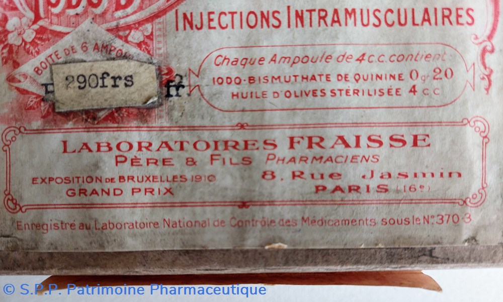 IODO- BISMUTHATE de QUININE ( Ampoules) 3 science iodo bismuthate de quinine ampoules