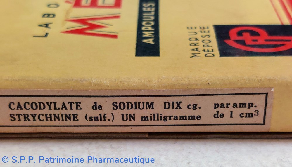 CACODYLATE de Sodium + STRYCHNINE amp. 4 science pharmacie cacodylate de sodium strychnine amp