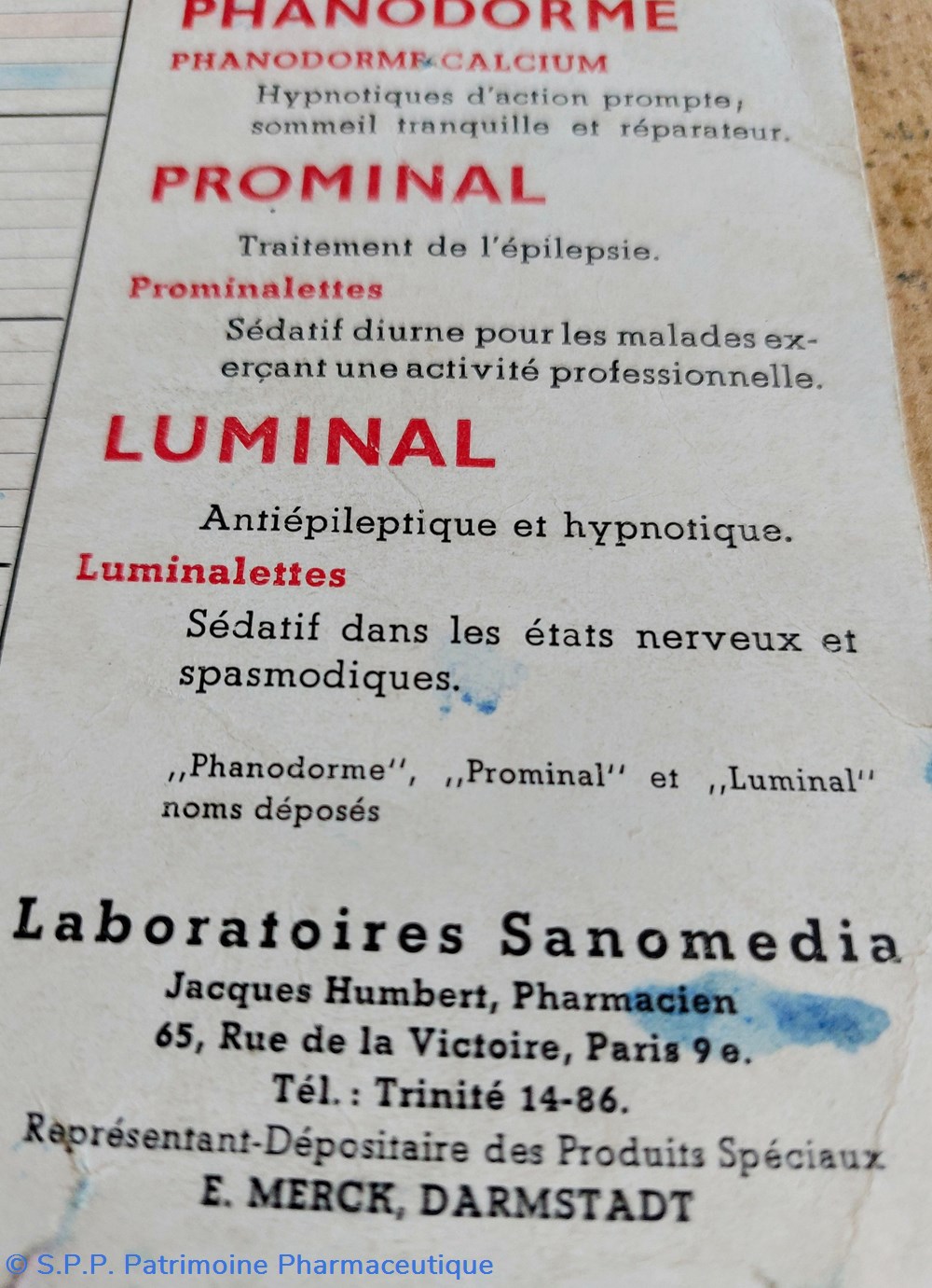 PHANODORME-PROMINAL-LUMINAL / Lab. Sanomedia 6 science pharmacie phanodorme prominal luminal lab sanomedia