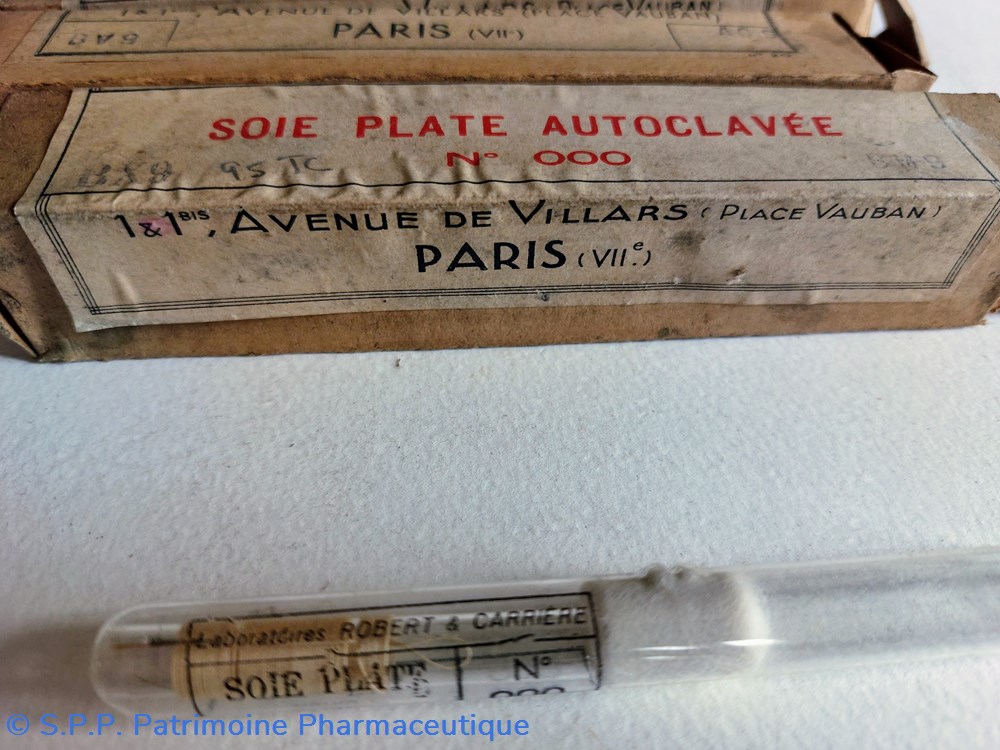 SOIE PLATE AUTOCLAVÉE N 000 3 science pharmacie soie plate autoclavee n 000