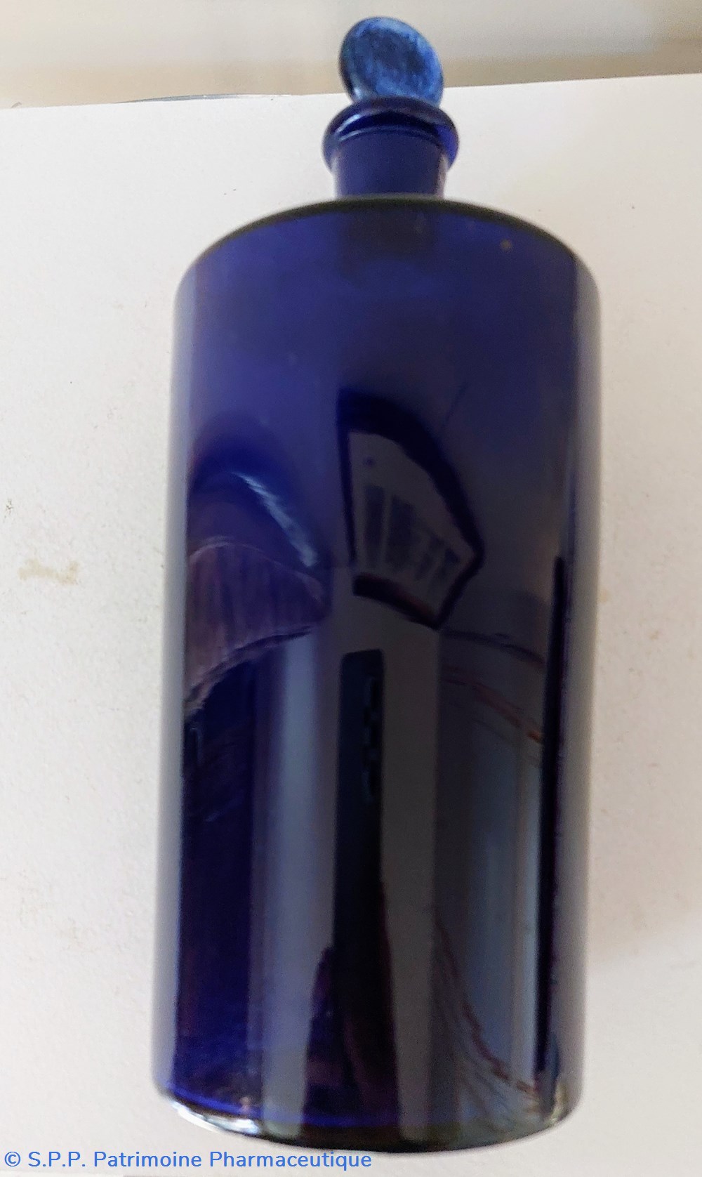 Bleu/ Flacon cylindrique de Pharmacie H. 25 cm 4 science bleu flacon cylindrique de pharmacie h 25 cm