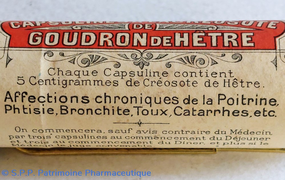 CAPSULINES à la CREOSOTE de goudron de Hêtre. 4 science pharmacie capsulines a la creosote de goudron de hetre
