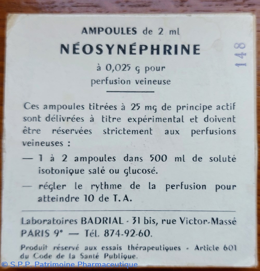 science pharmacie ampoules de neosynephrine badrial