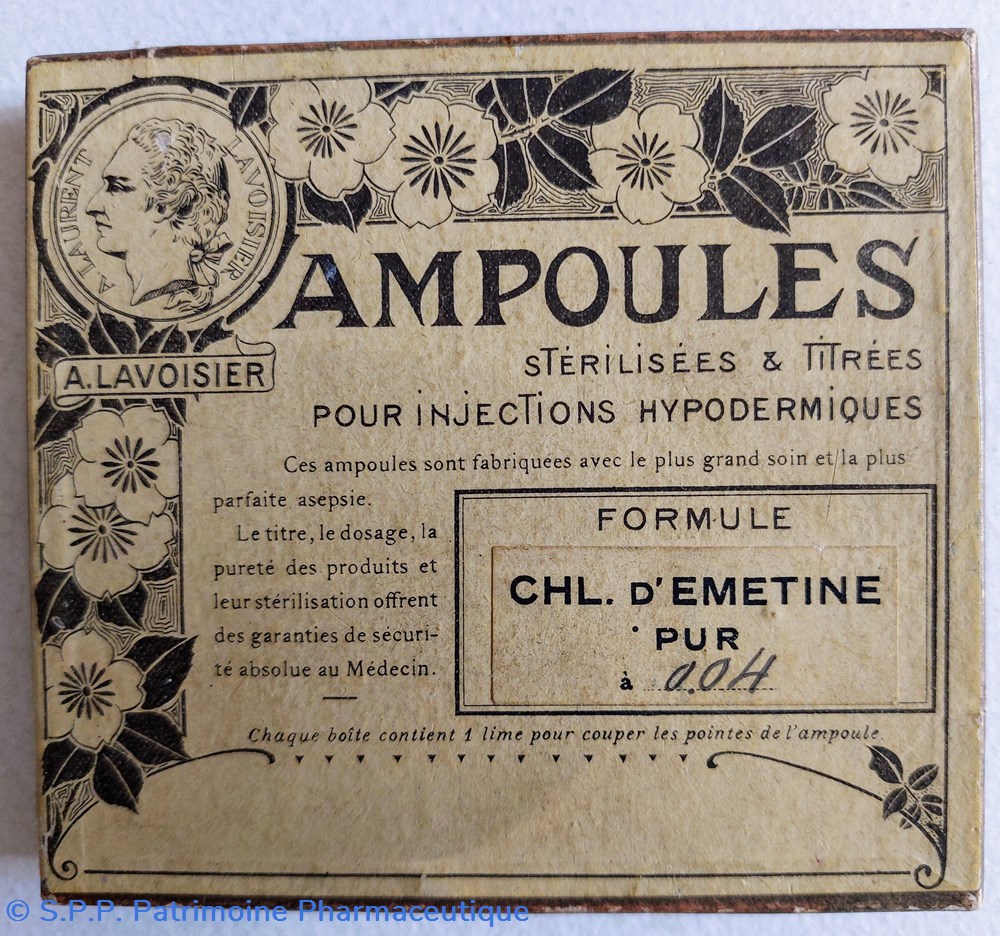 science pharmacie ampoules lavoisier chl emetine pur
