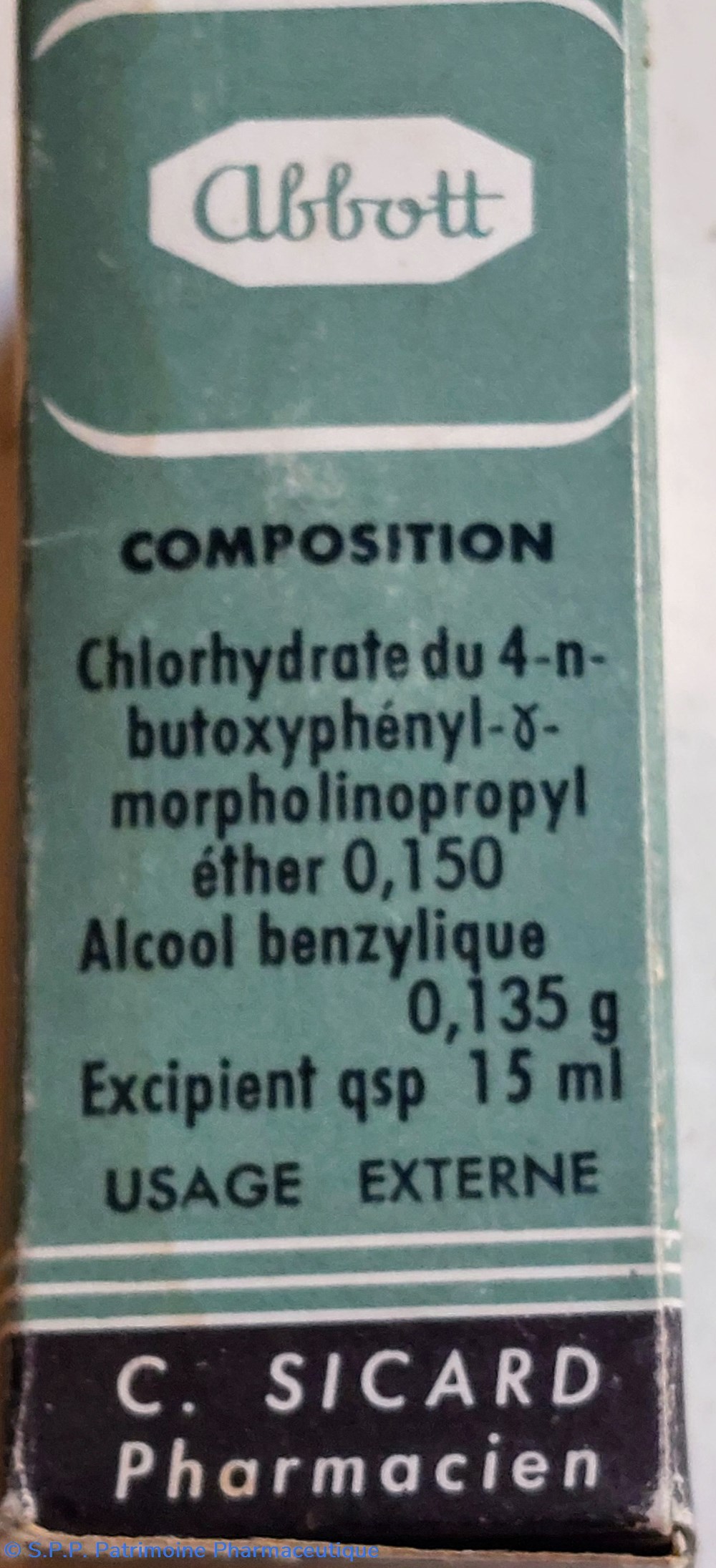 science pharmacie tronothane flacon 15 ml abbott
