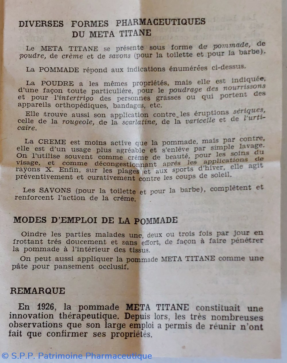 science pharmacie pommade meta titane lab p metadier