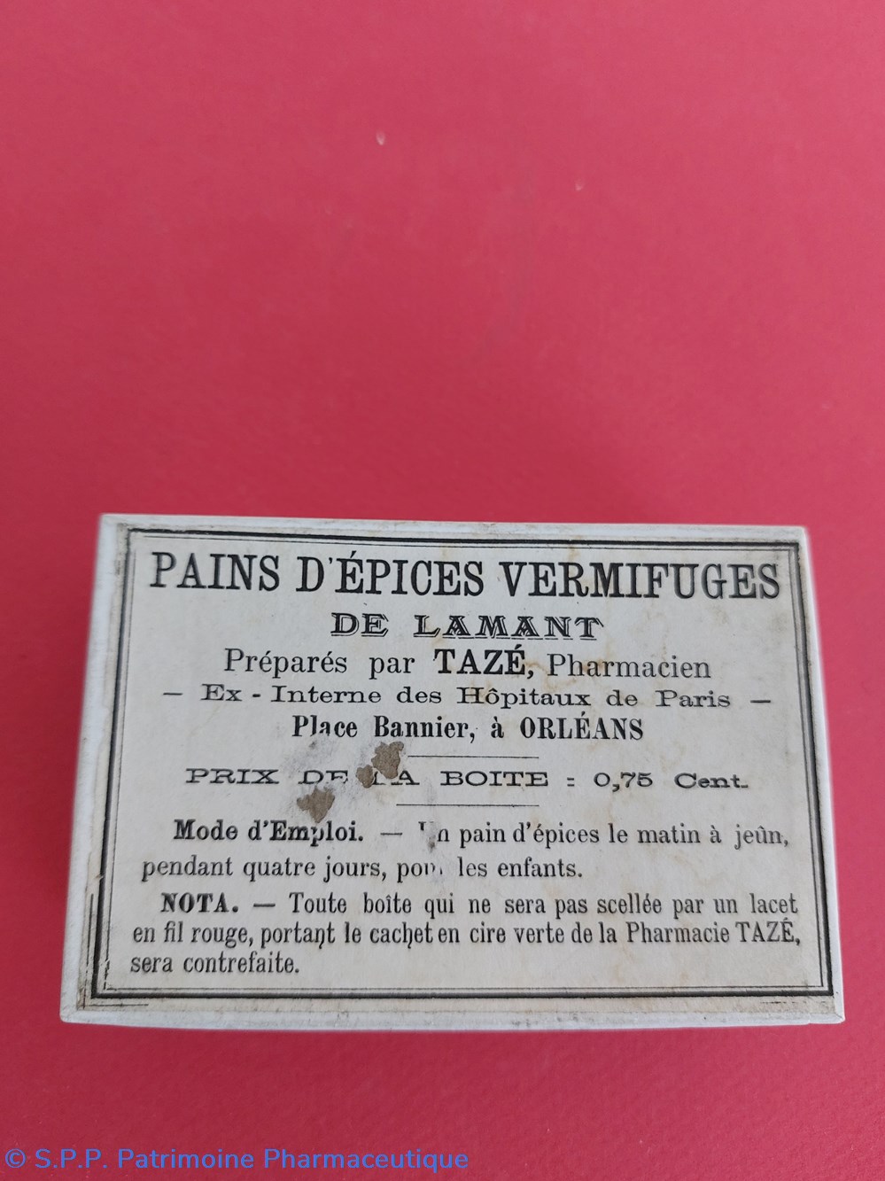 science pharmacie boite de pains epices vermifuge de lamant