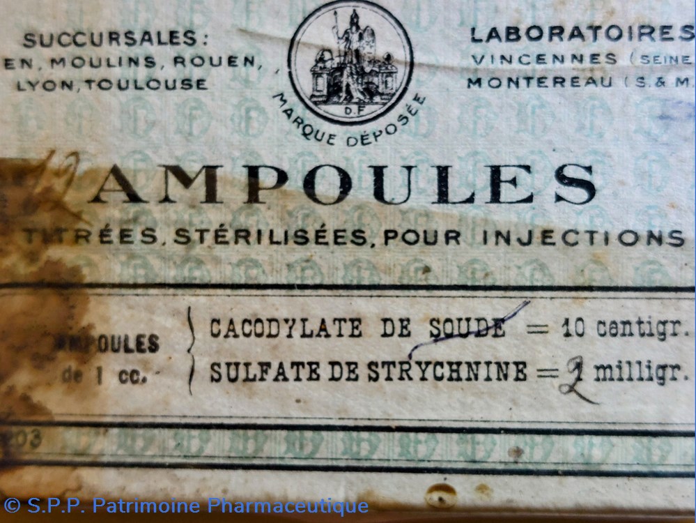 science pharmacie cacodylate de soude sulf de strychnine ampoules