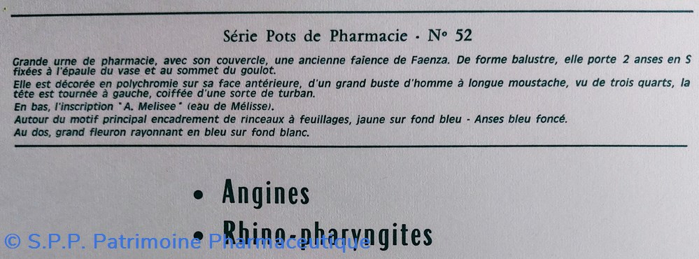 ROUSSEL N°52 URNE de pharmacie - Faenza 5 science roussel n 52 urne de pharmacie faenza