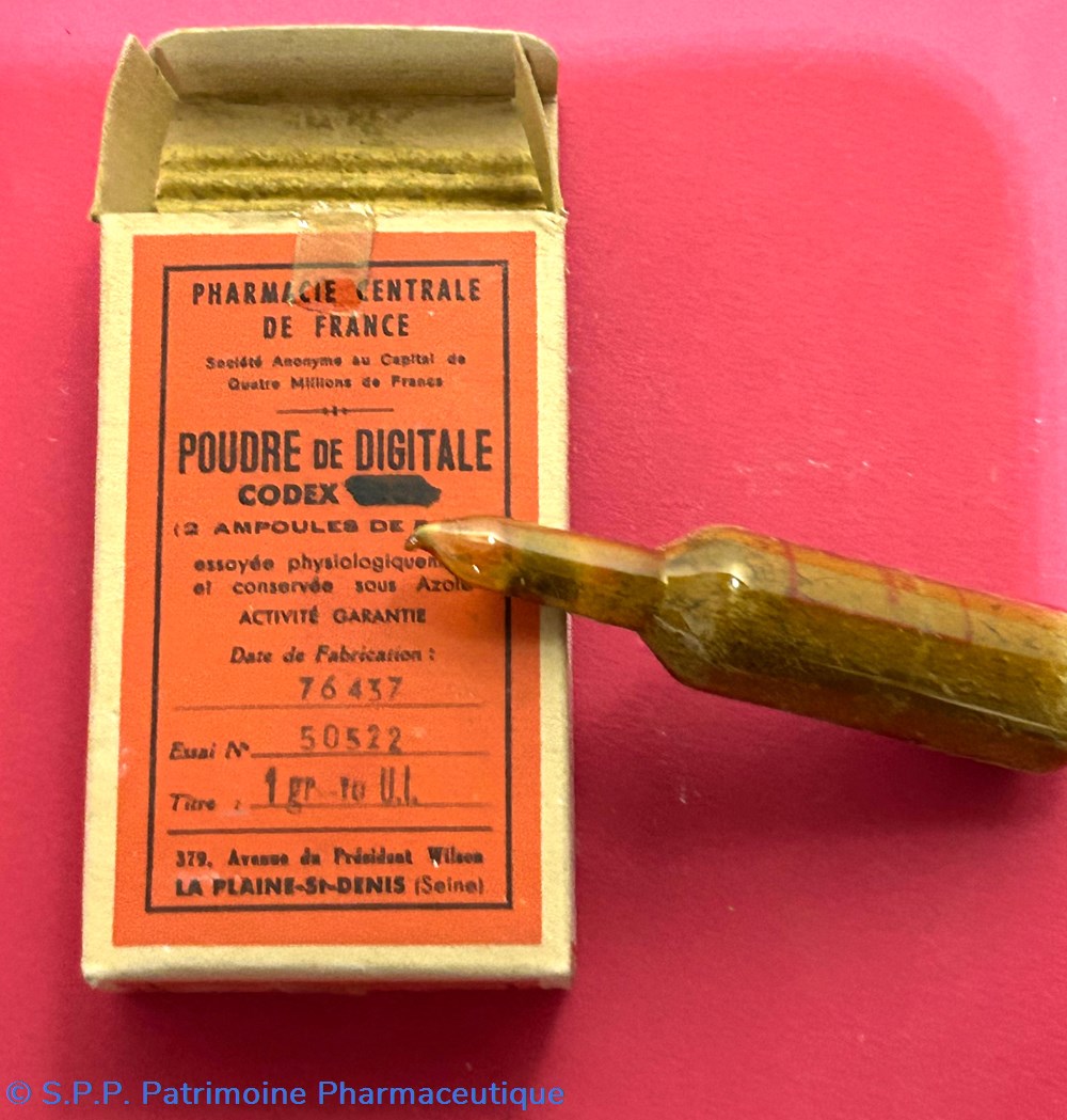 science pharmacie poudre de digitale codex 2 ampoules de 5 gr