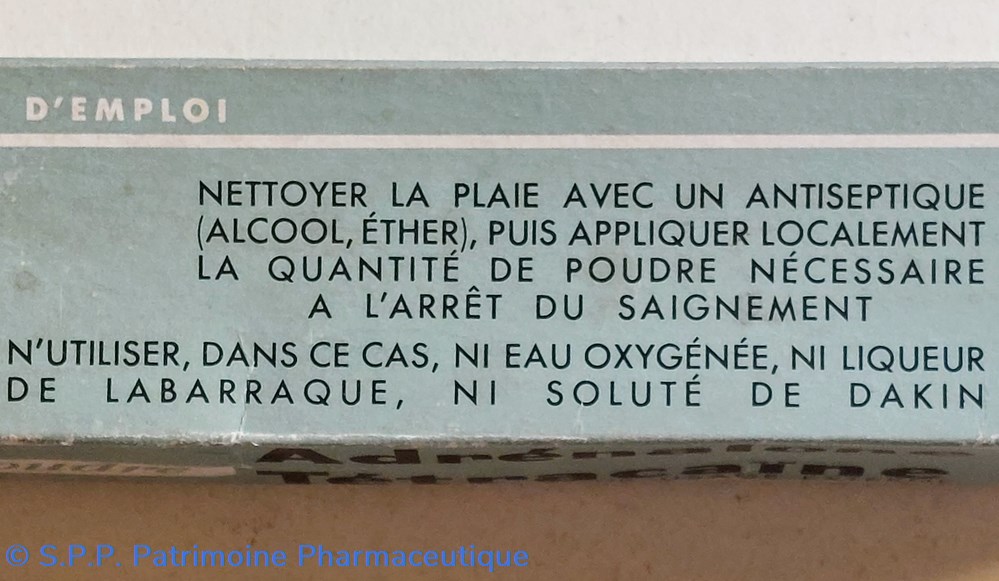 science pharmacie adrenaline tetracaine poudre guillon